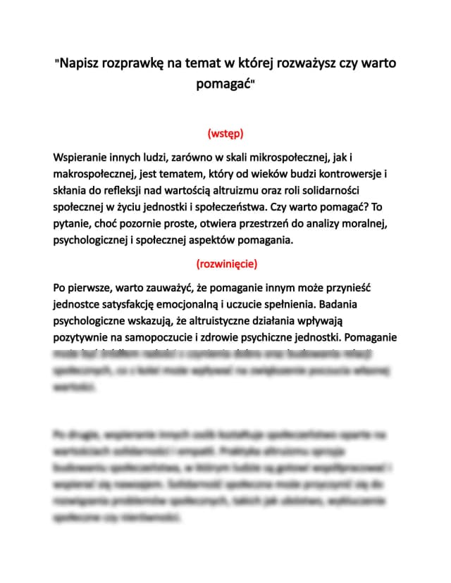 Czy warto pomagać innym? Argumenty za altruizmem w życiu codziennym Czy warto pomagać innym? Argumenty za altruizmem w życiu codziennym